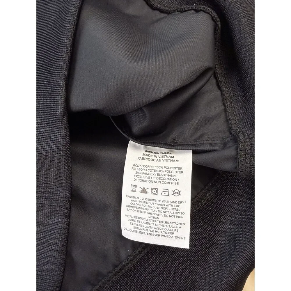 Nike Women’s Varsity Bomber Jacket Size S Black White Chenille N Patch